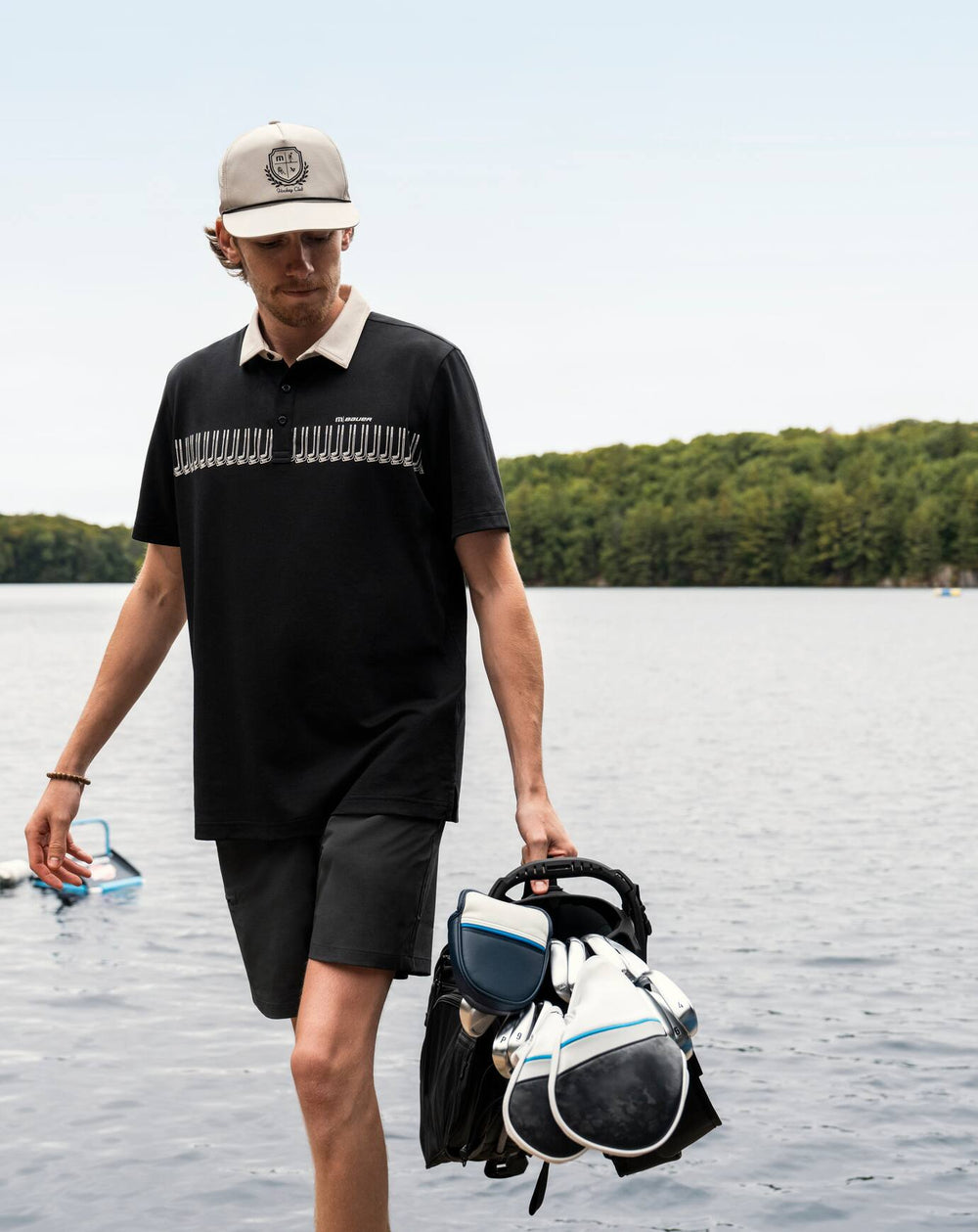 Black Travis Mathew Stick Side Polo